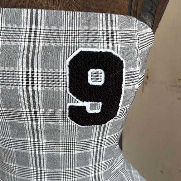 Anthropologie Mare Mare Varsity Plaid Strapless Peplum Top - Picture 6 of 8